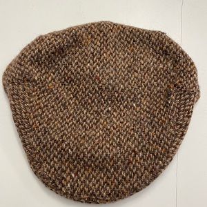 BURBERRY Gray Herringbone Newsboy Wool Flat Cap